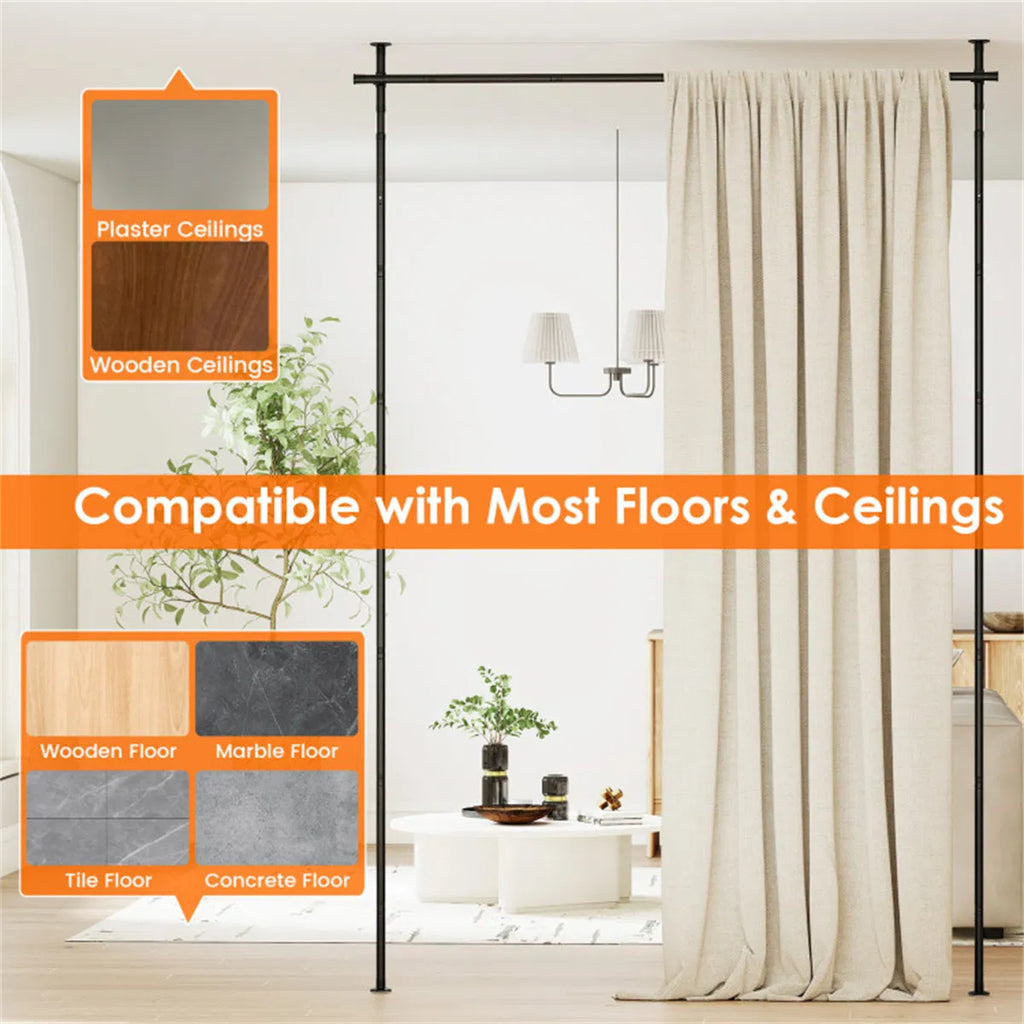 Room Divider Curtain Rod, Floor-to-Ceiling Tension - image 5