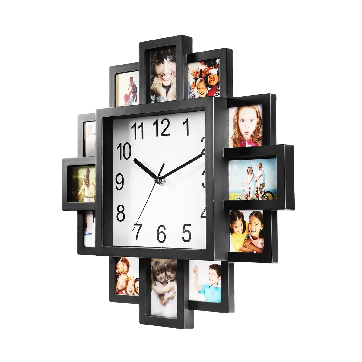 Photo Collage Wall Clock, 12 Frames, Black - image 8