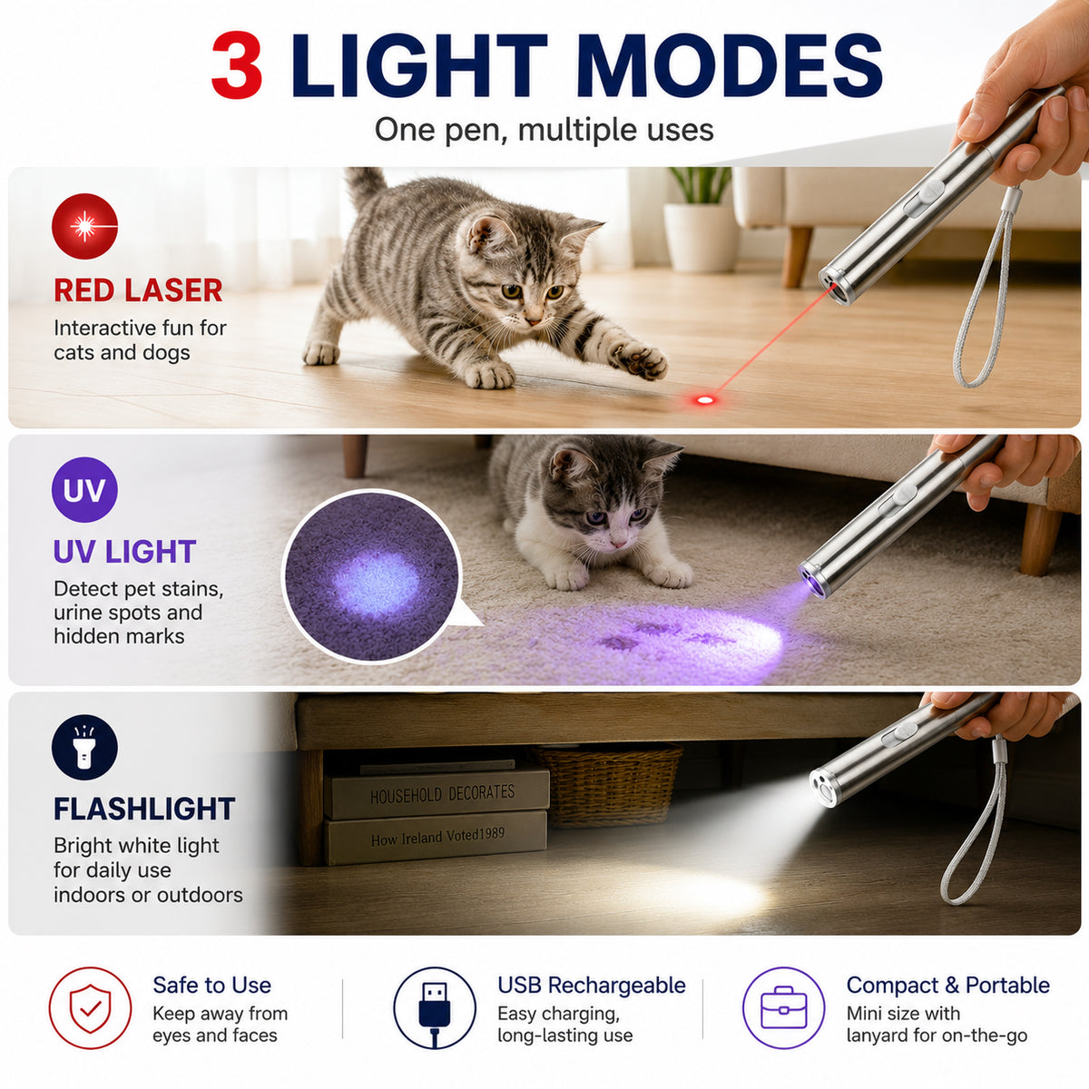 3-in-1 Rechargeable Pet Laser Toy - image 4