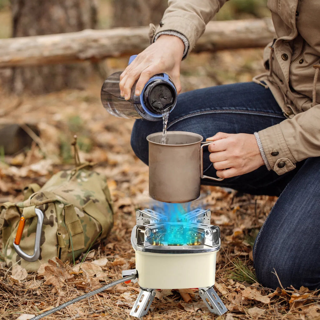 Foldable Camping Gas Stove, Beige - image 6