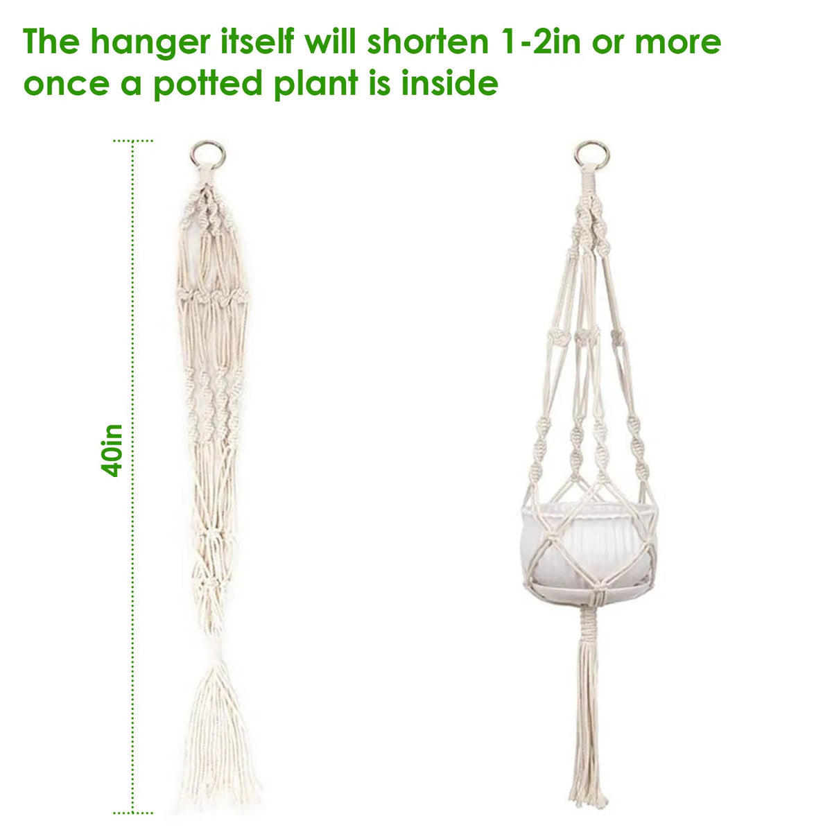 Macrame Cotton Rope Plant Hangers, 4 Pack - image 6