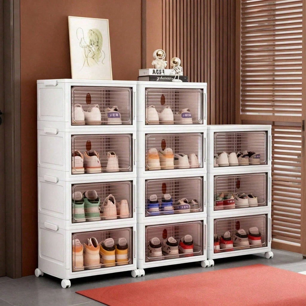 Clear Stackable Shoe Storage Cabinet, 3 Tier - image 8