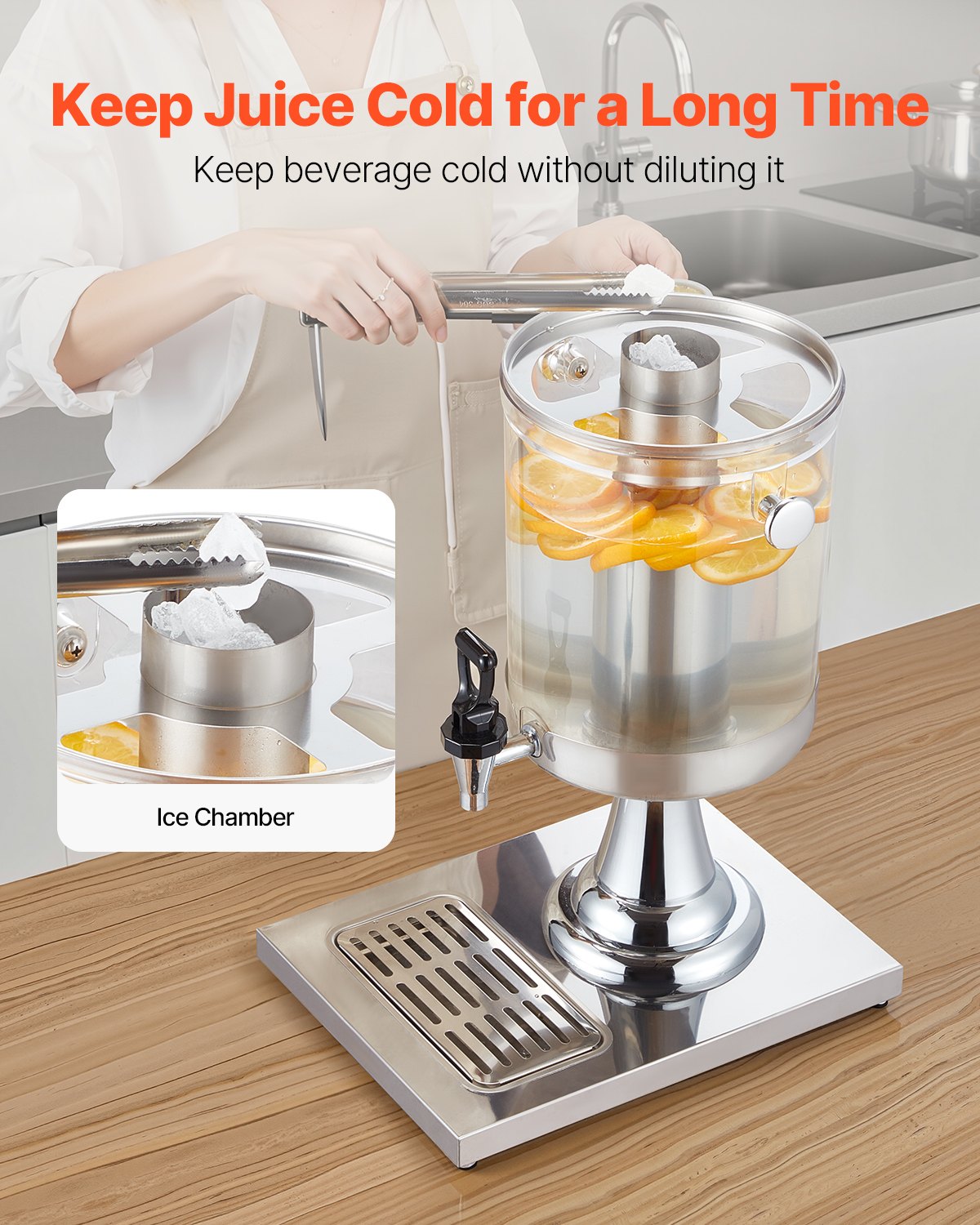 Beverage Dispenser with Stand and Spigot, 2.1 Gallon - image 5
