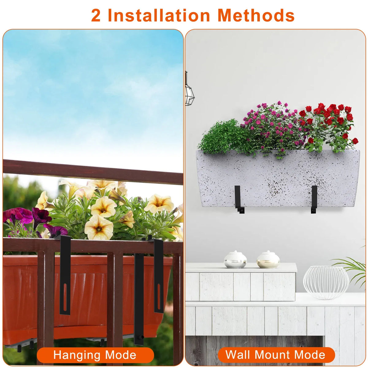 Adjustable Railing Planter Box Brackets, 4 Pack - image 3