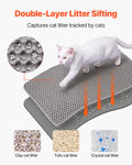 Double-Layer Cat Litter Mat, 24 x 15 in, Grey