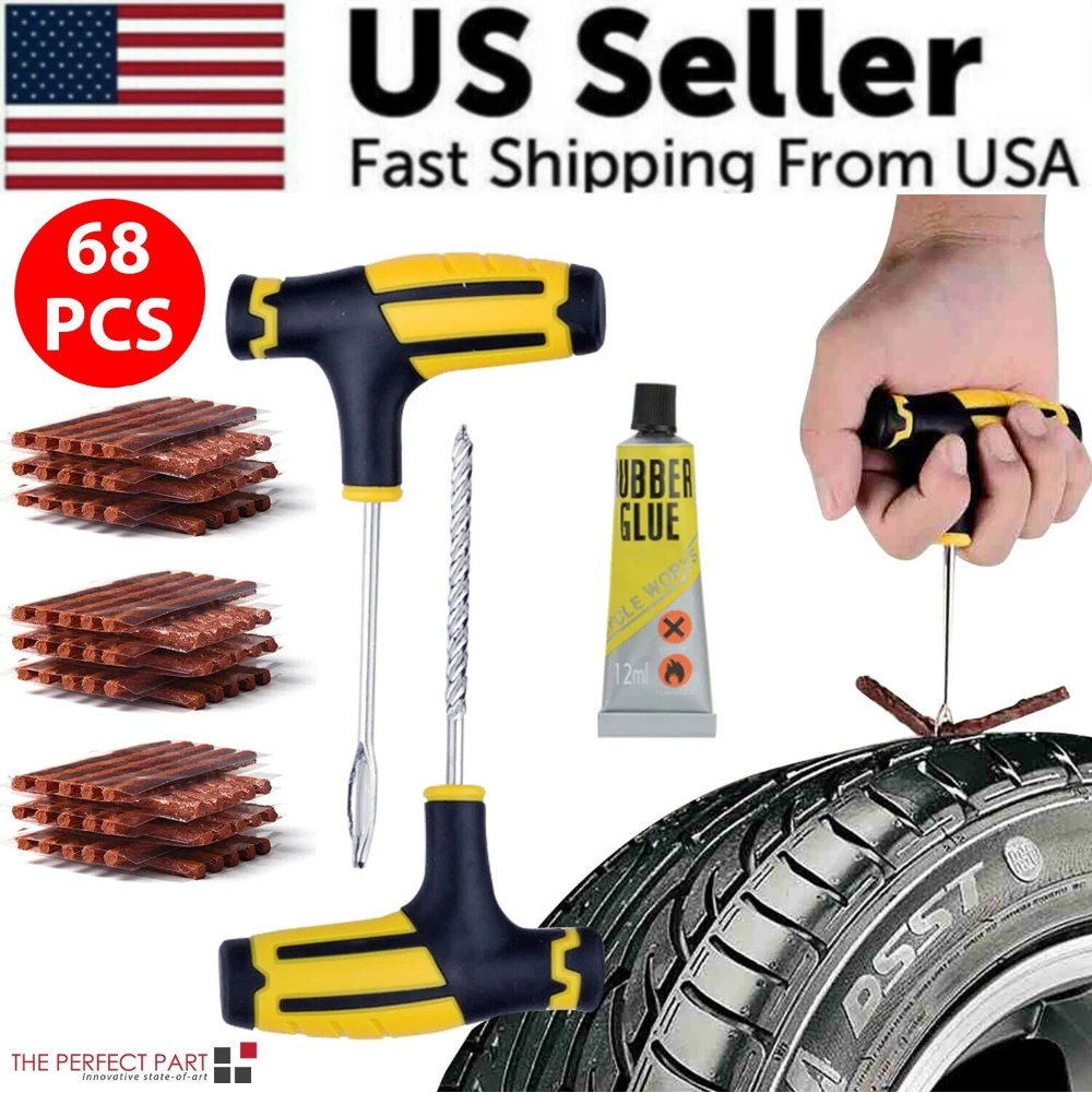 68-Piece Heavy-Duty Tire Plug Repair Kit
