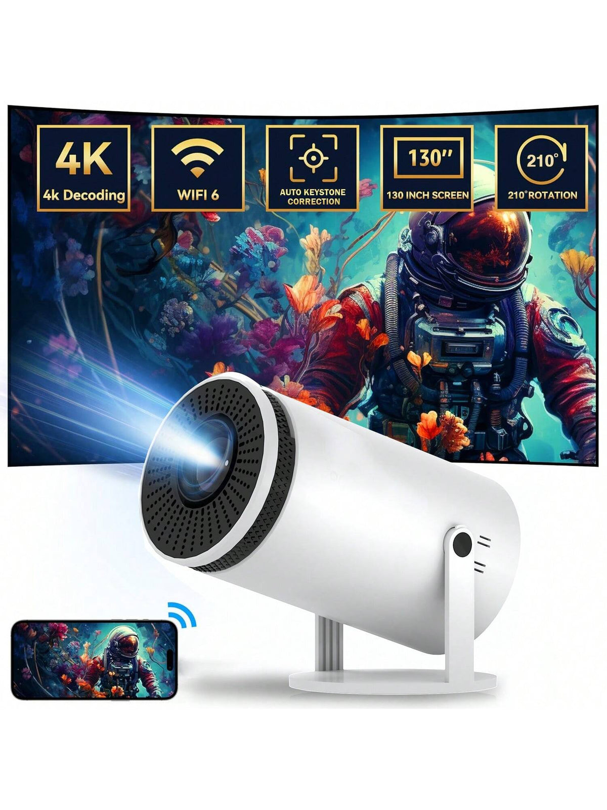 Portable Smart Projector with WiFi 6 and Bluetooth - image 3