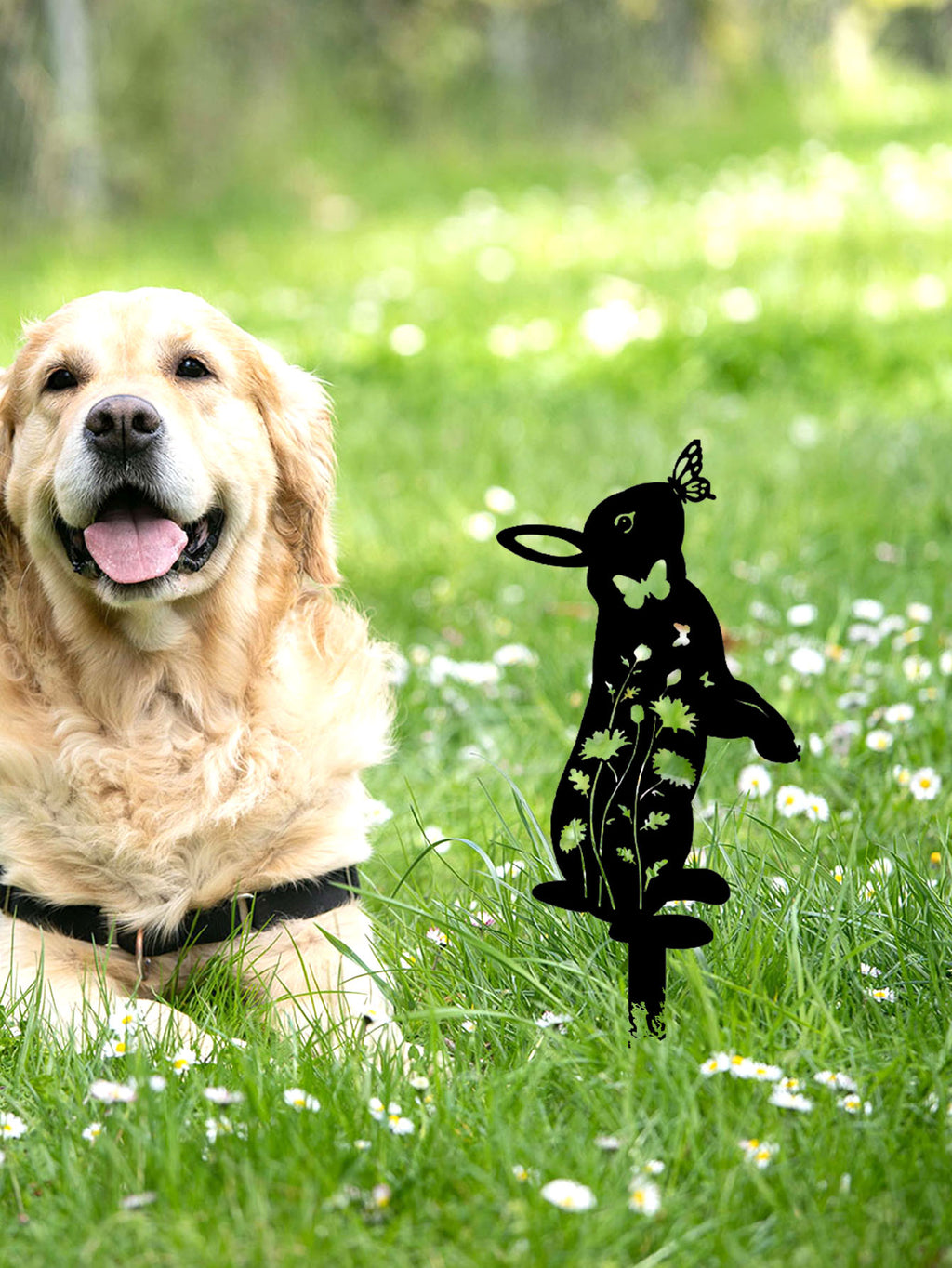 Rabbit Silhouette Metal Garden Stake
