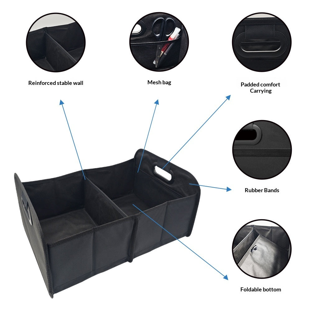 Collapsible Car Trunk Storage Bin, Black - image 3