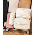 Quilted Makeup Bag Set, 3 Piece, White