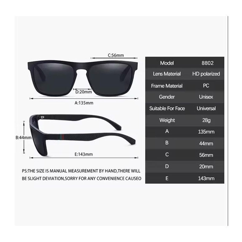 Square Polarized Sunglasses, Black - image 2