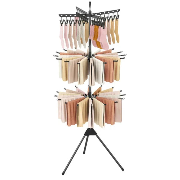 3-Tier Foldable Clothes Drying Rack, 70 in, 24 Clips - image 4