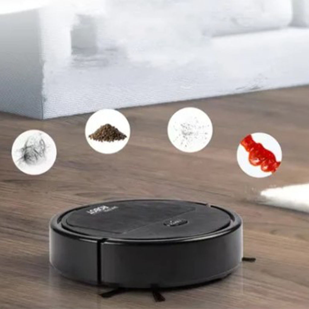Mini Robot Vacuum, 3-in-1, Black - image 5