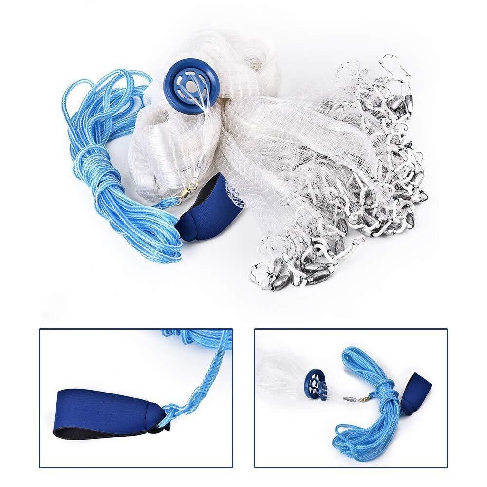 Fishing Cast Net, 6 ft, Nylon Mesh - image 5