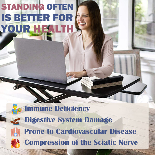 Standing Desk Converter, 32 Inch, Black - image 2