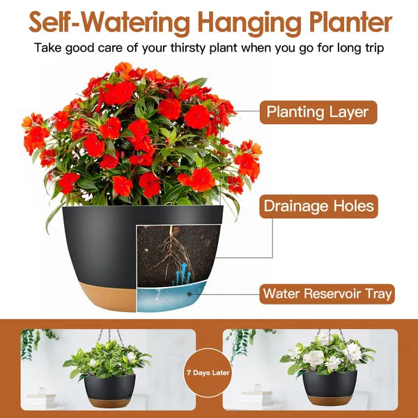 Self-Watering Hanging Planters, 4 Pack - image 5