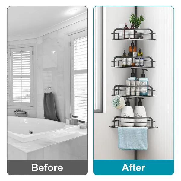 Corner Shower Caddy with Tension Pole, 4 Shelves - image 3