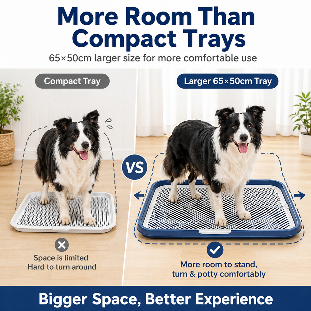 Dog Potty Training Tray with Grate, 25.6 x 19.7 in, Navy - image 6