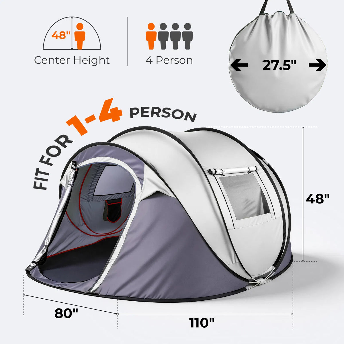 4-Person Pop-Up Tent with Awning - image 6