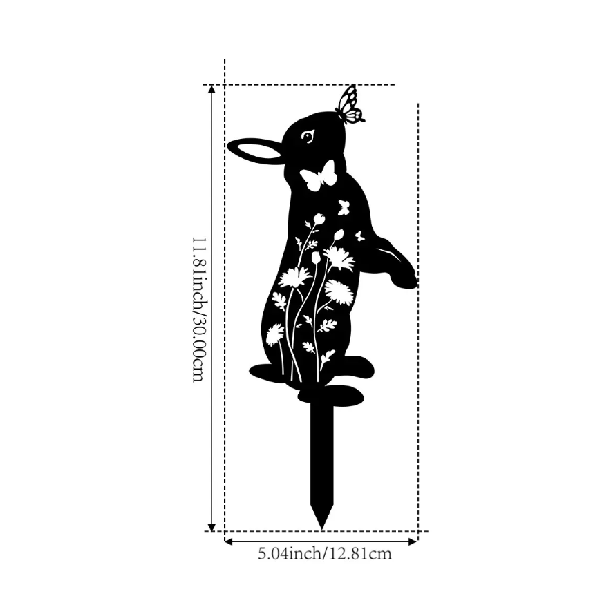 Rabbit Silhouette Metal Garden Stake - image 3
