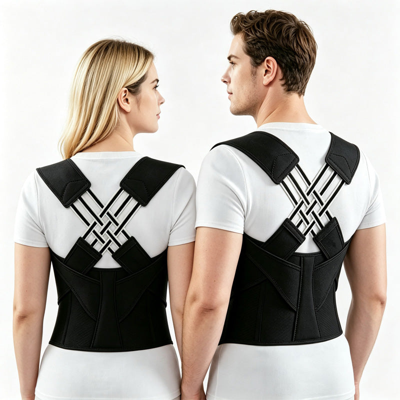 Adjustable Posture Corrector Back Brace, Black, Size M - image 5