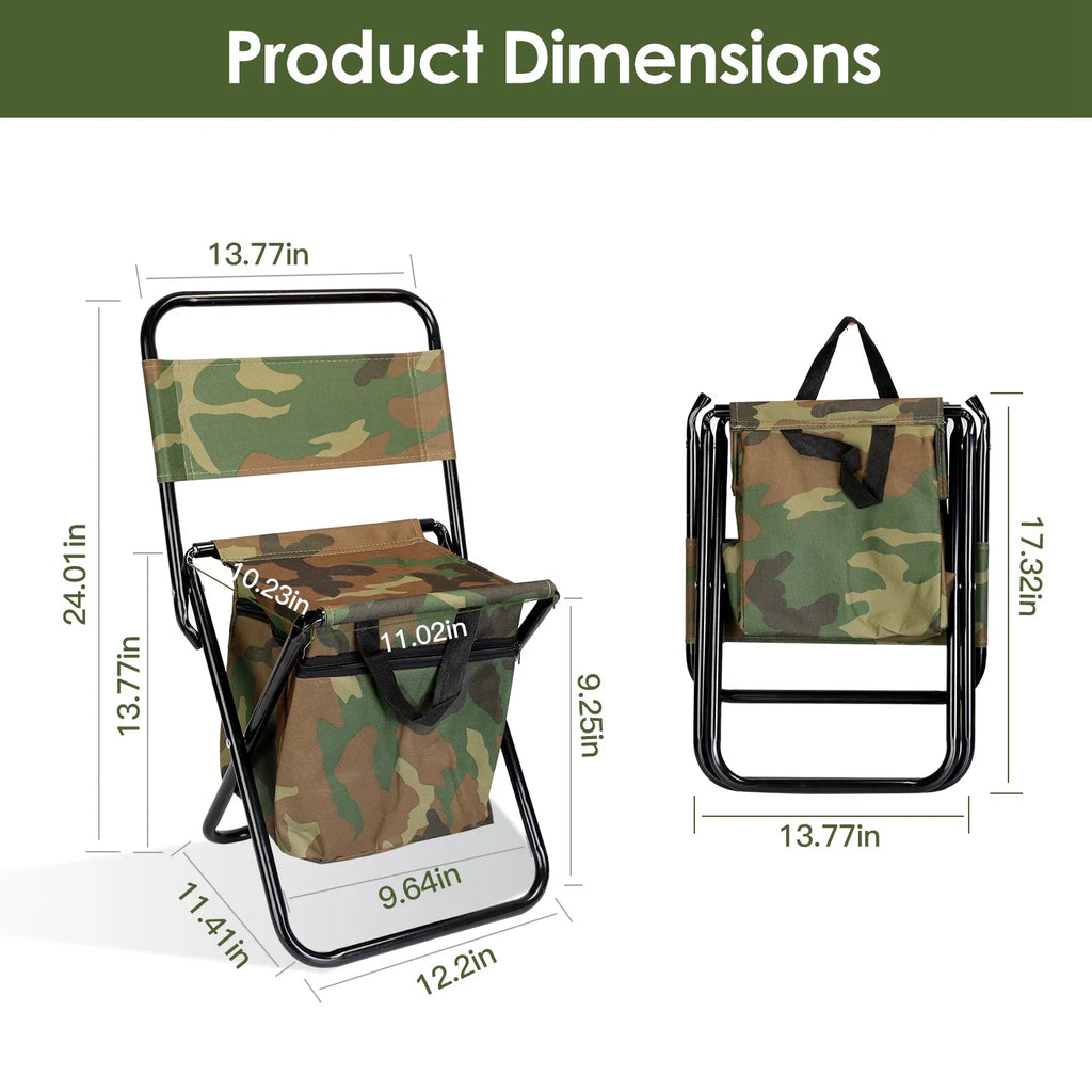 Folding Fishing Chair with Backrest and Cooler Bag - image 4