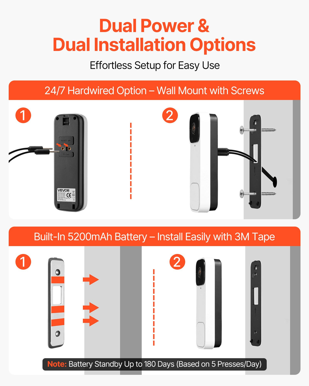 2K Wireless Video Doorbell, White - image 4