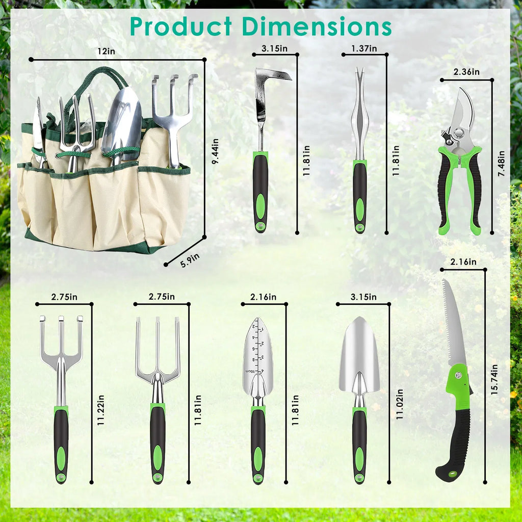 Garden Tool Set with Carry Bag, 13 Pieces - image 4