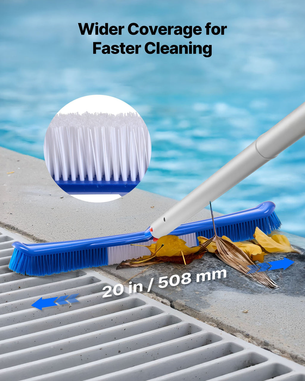 Pool Cleaning Kit with Skimmer Nets and Brushes, 4 Pieces - image 3