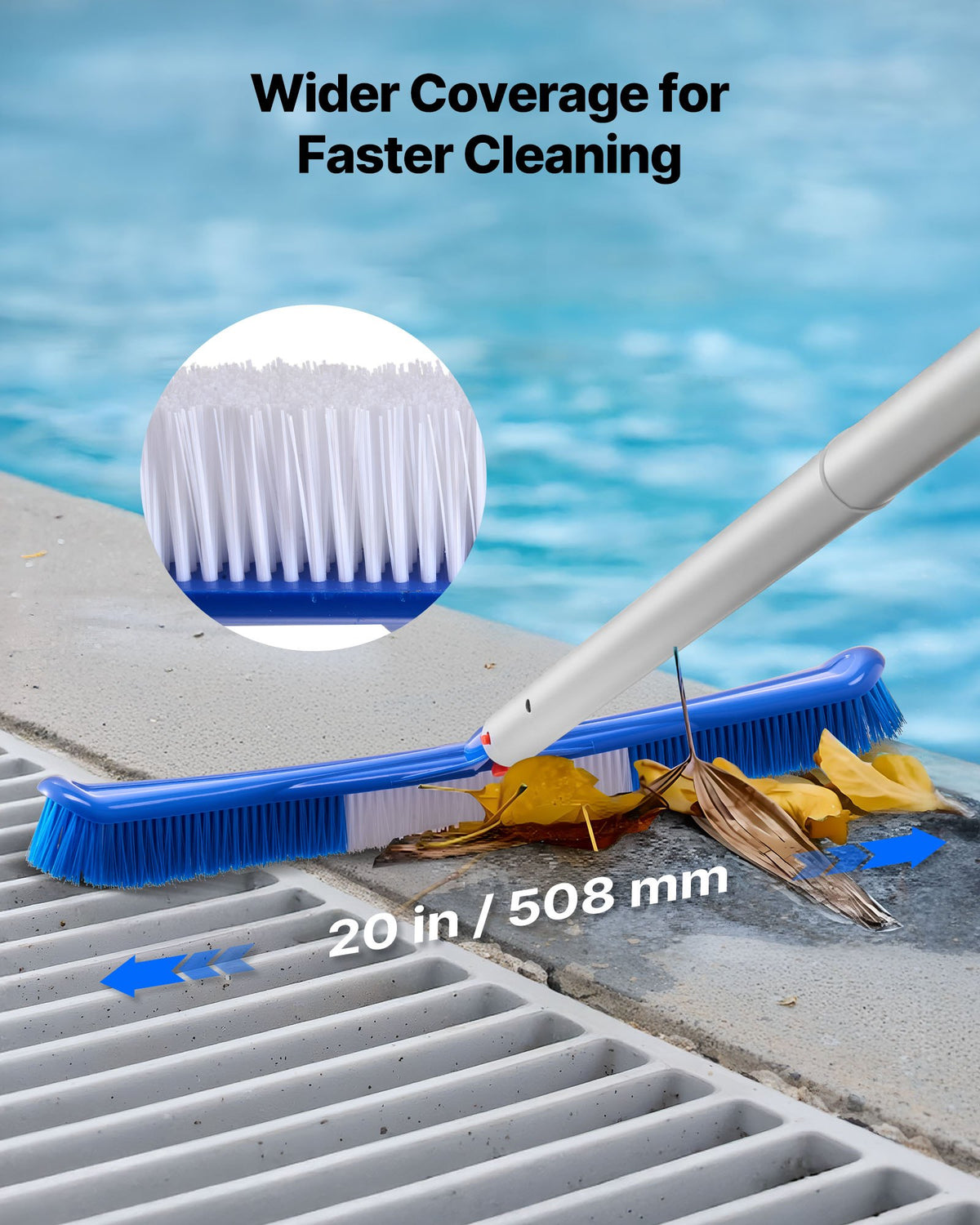 Pool Cleaning Kit with Skimmer Nets and Brushes, 4 Pieces - image 3