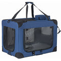 Soft Dog Crate, 32 Inch, 3-Door, Dark Blue