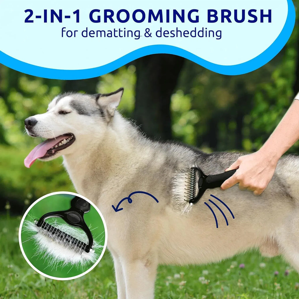 Pet Deshedding and Dematting Brush, 2-Sided - image 7