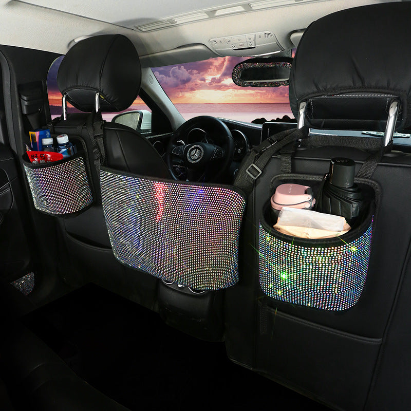 Rhinestone Car Seat Storage Pocket