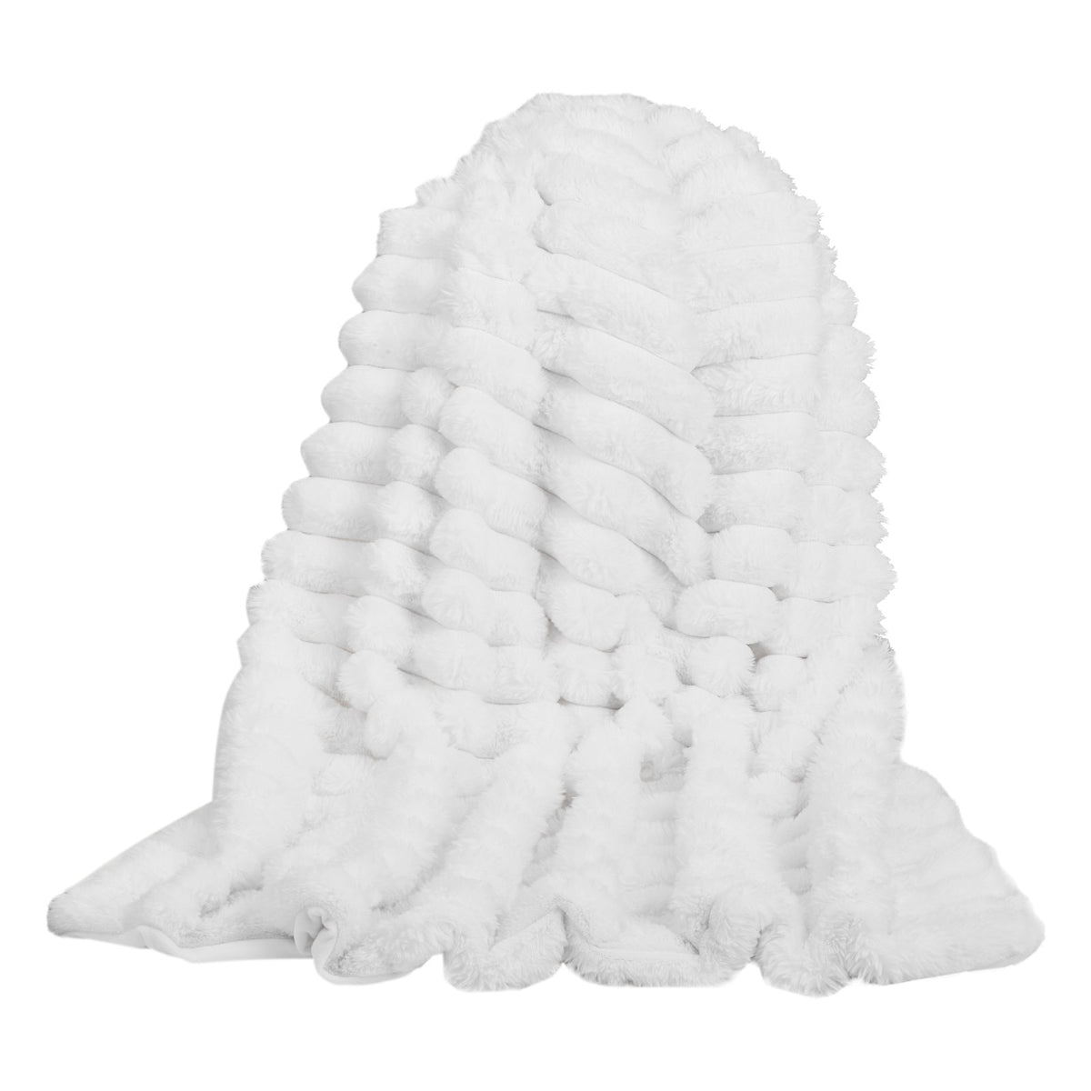 Faux Fur Throw Blanket, 50 x 60 in, White - image 7