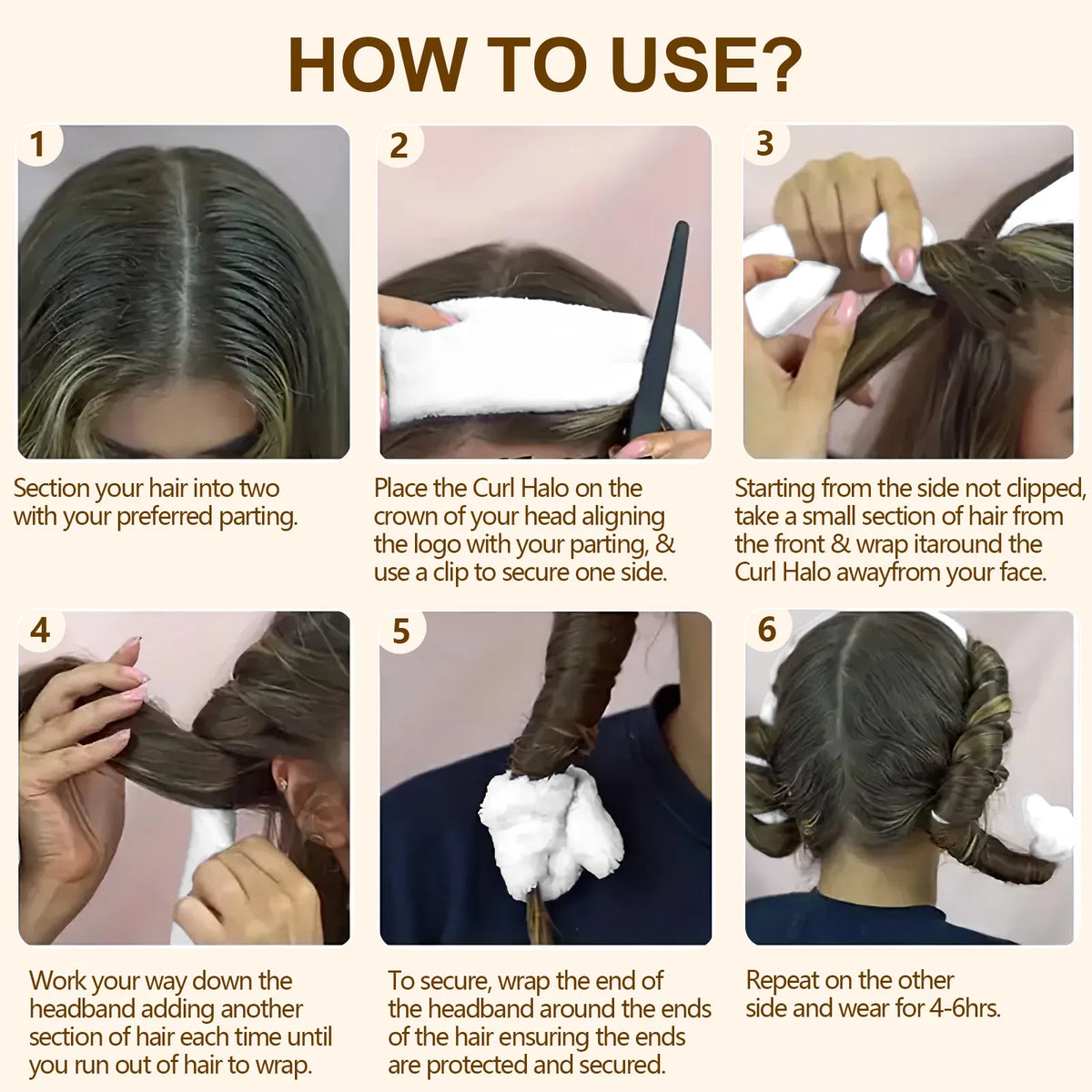 Satin Heatless Hair Curler, White - image 3