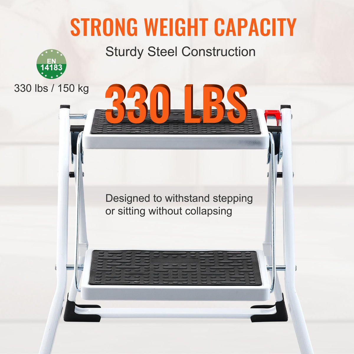 2-Step Folding Steel Ladder, 330 lb - image 2
