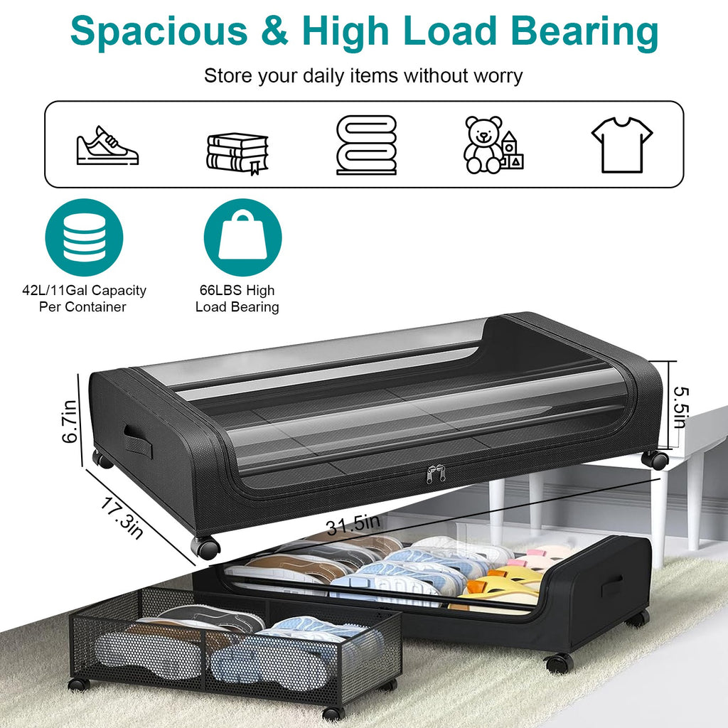 Under-Bed Storage Containers with Wheels, 42 L, 2 Pack - image 6