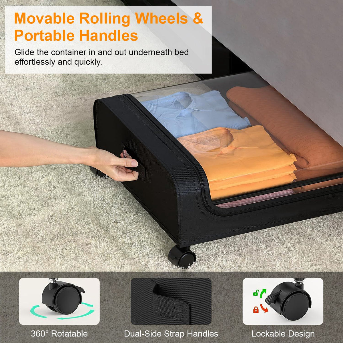 Under-Bed Storage Containers with Wheels, 42 L, 2 Pack - image 8