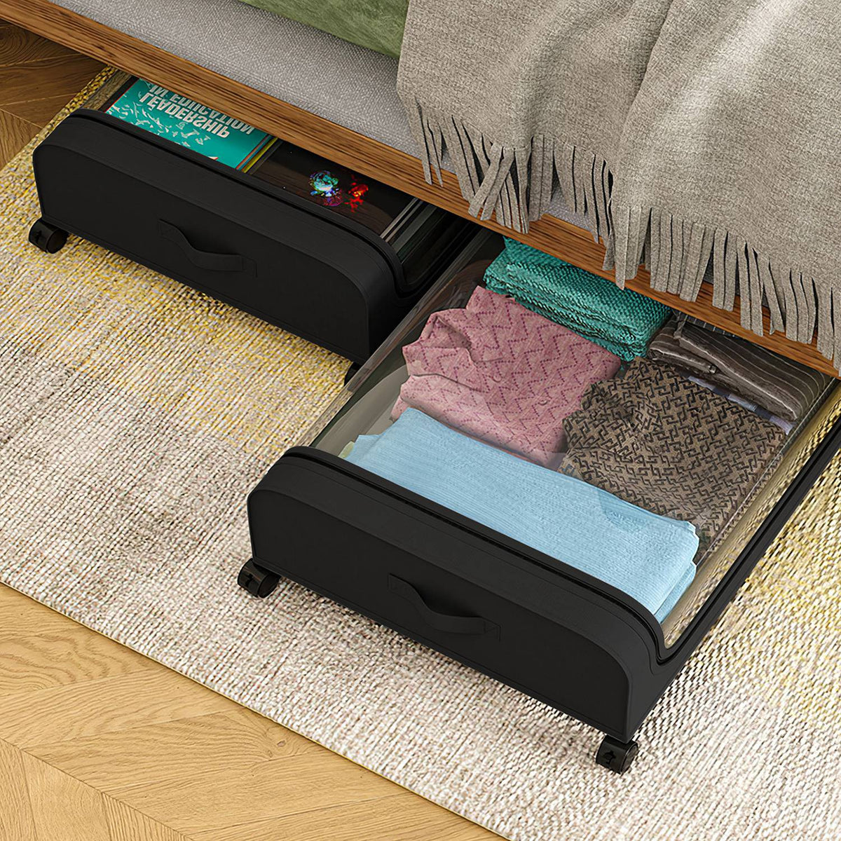 Under-Bed Storage Containers with Wheels, 42 L, 2 Pack - image 2