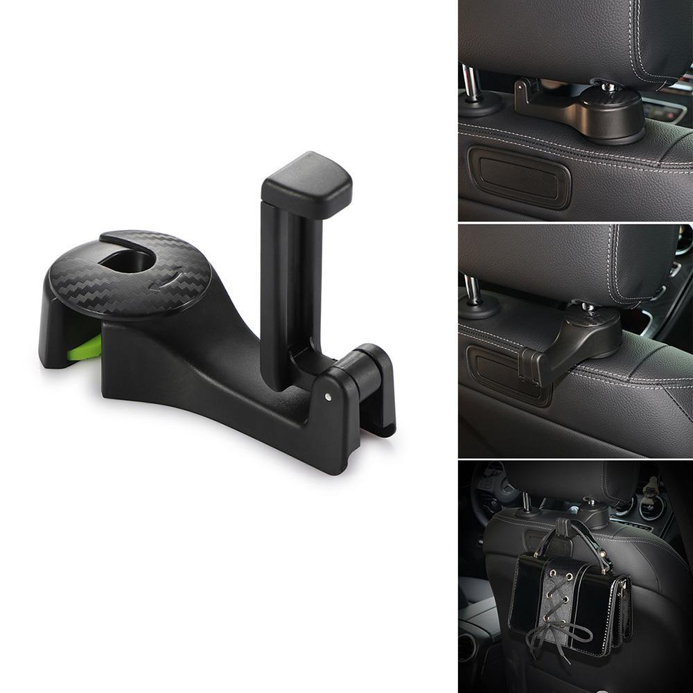 Car Headrest Hook with Phone Holder, 2 Pack, Black - image 2