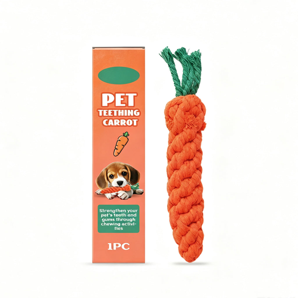 Cotton Rope Carrot Dog Chew Toy - image 3