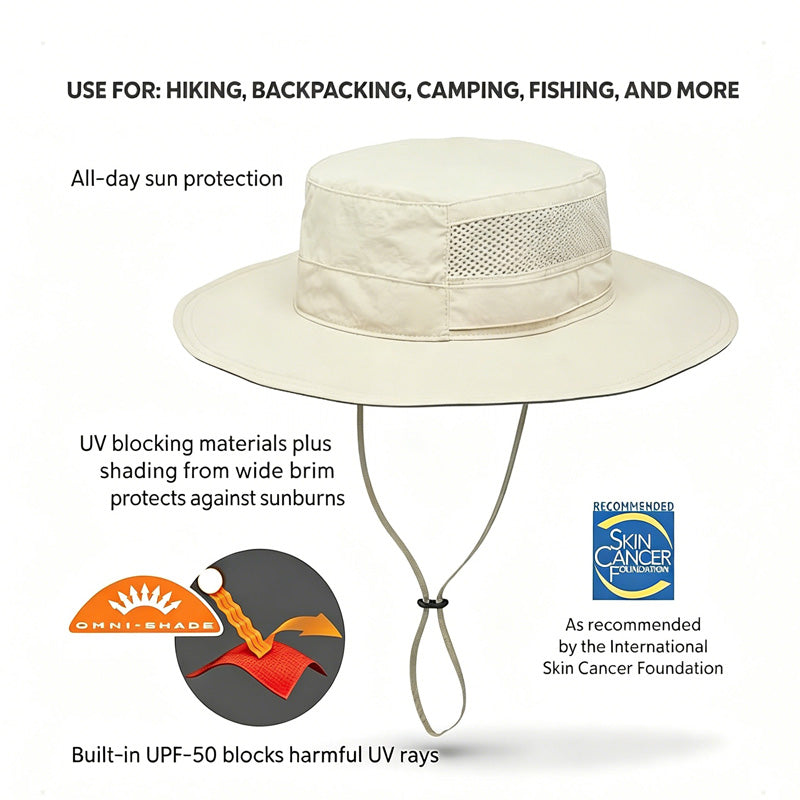 Breathable Wide Brim Sun Hat, Khaki - image 2