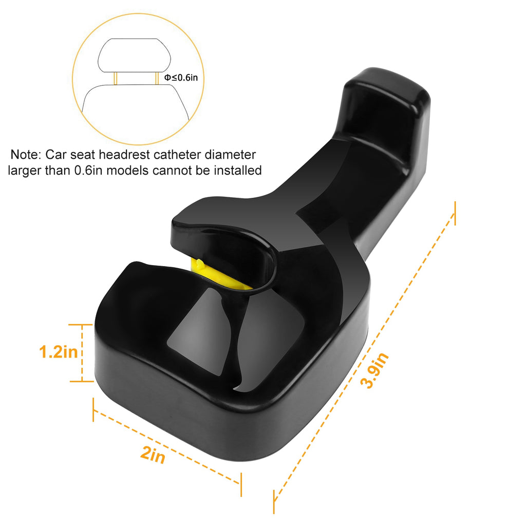 Car Headrest Hooks, 2 Pack, White - image 7