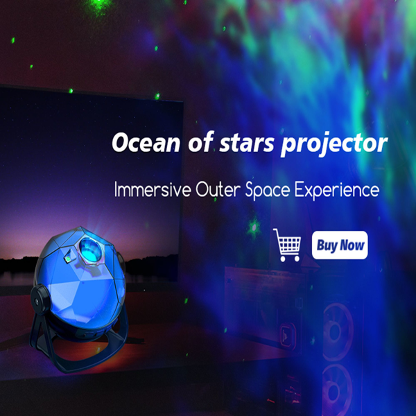Galaxy Star Projector Night Light, Black - image 3