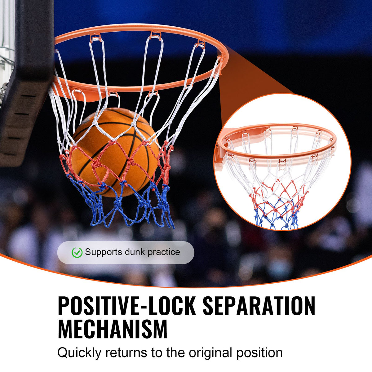 Replacement Basketball Rim, 18 in, with Net