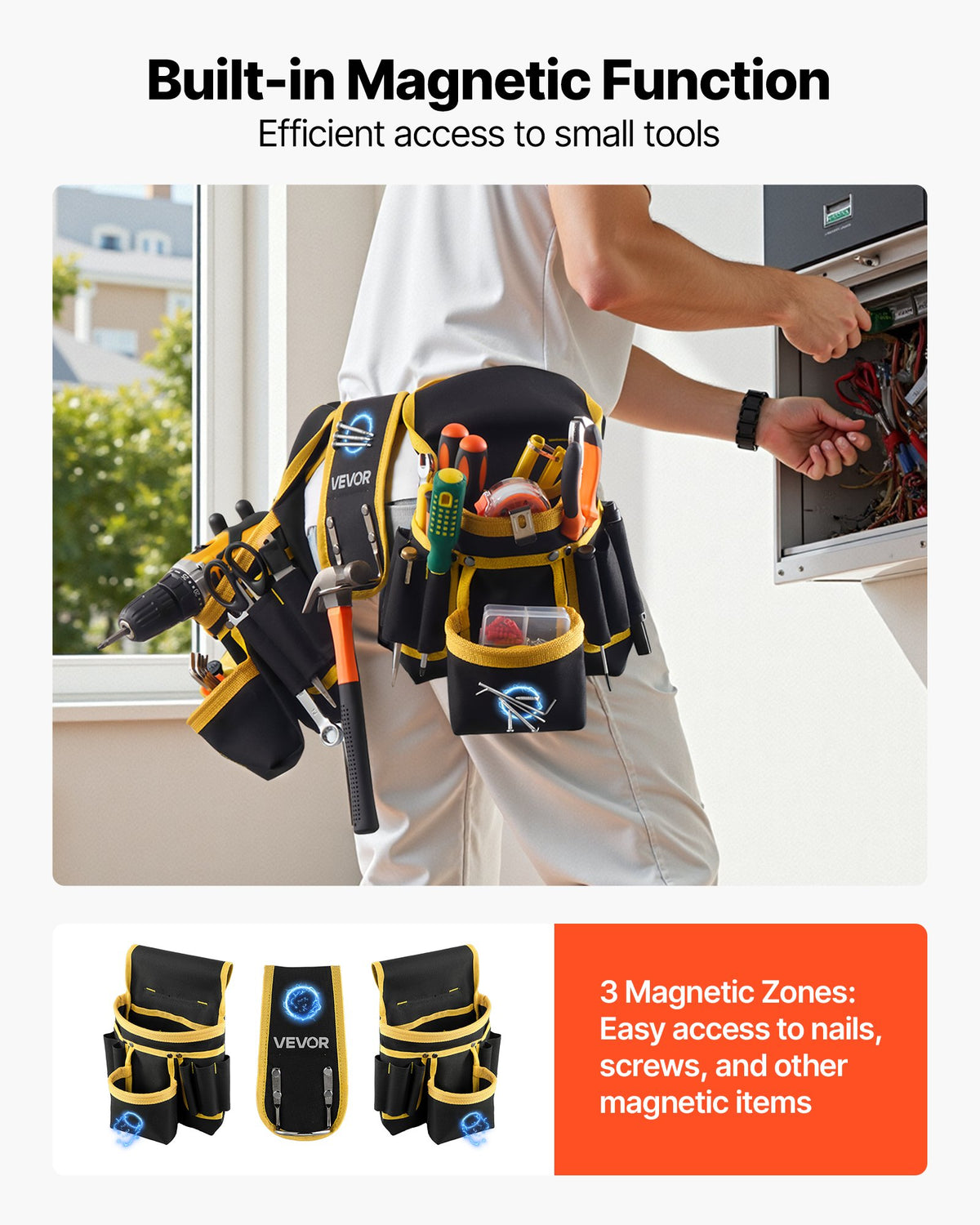 Magnetic Tool Belt, 28 Pockets - image 2