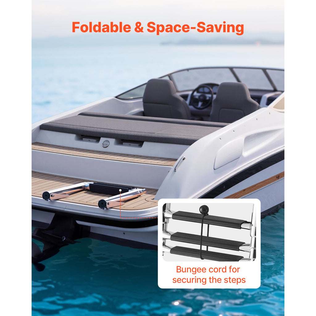 Boat Ladder, 3-Step Stainless Steel Telescoping - image 5