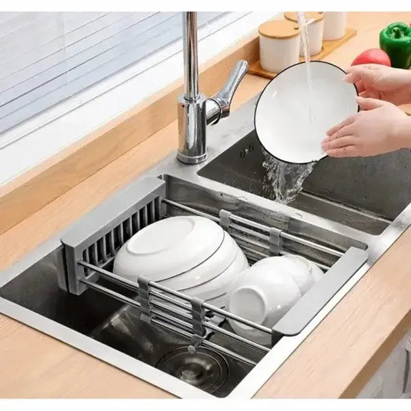 Expandable In-Sink Dish Drying Rack, Stainless Steel - image 4