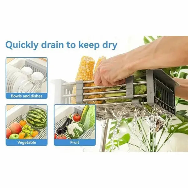 Expandable In-Sink Dish Drying Rack, Stainless Steel - image 2