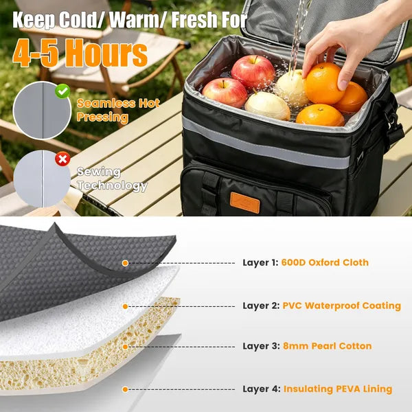Rolling Cooler Bag, 35 L, with Telescopic Handle